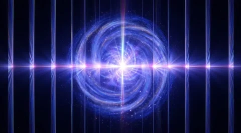 Abstract blue energy vortex spinning in space Stock Footage 331458663