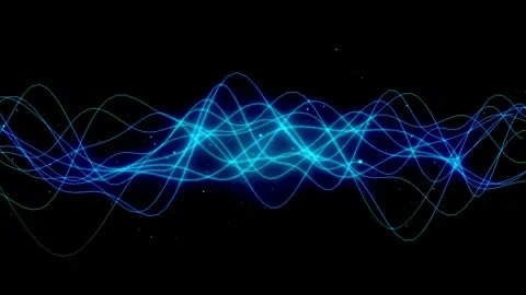 Abstract blue energy waves in digital flow with copy space for broadcast ne.. Stock-Footage 346972835