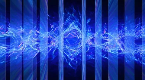 Abstract blue energy waves with glowing flares Stock Footage 331456565