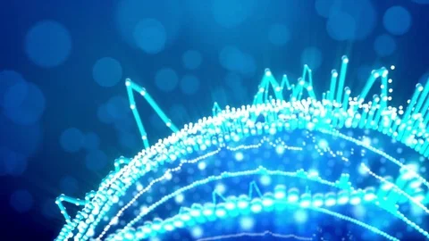 Abstract blue equalizer sphere background. Loop. Stock Footage 73928812