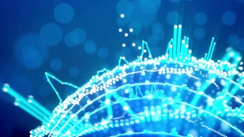 Abstract blue equalizer sphere background computer generated seamless loop Stock Footage 240796900