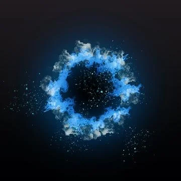 Abstract blue explosion star with glow and lines background Stock Illustration
