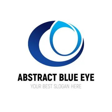 Abstract Blue Eye Logo Template Stock Illustration