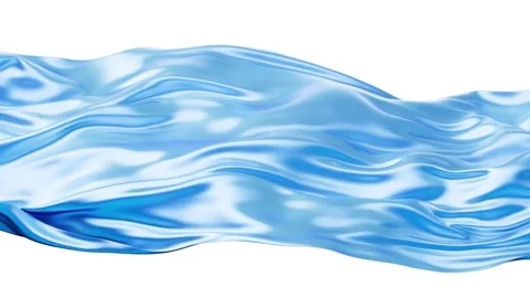 Abstract blue fabric in motion flowing gracefully on isolated white backgro.. Stock Footage 332315464
