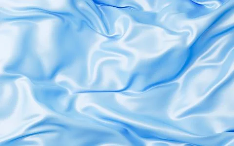 Abstract blue fabric silk texture background, 3d rendering. Illustrazione stock