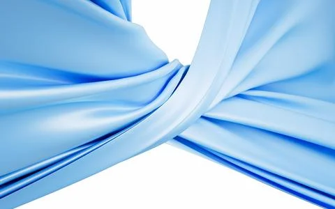 Abstract blue fabric silk texture background, 3d rendering. Stock Illustration