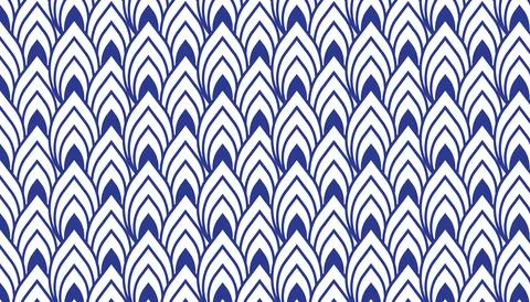 Abstract blue feather pattern background. Ink line style. Japanese concept... Stock Illustration