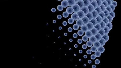 Abstract blue figures move on a black background atom Stock Footage 284833340
