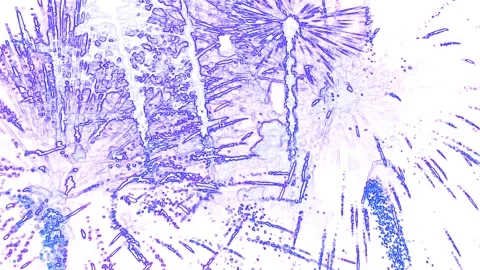 Abstract Blue Fireworks Background on White 库存影片 131333209