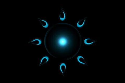 Abstract blue fireworks with light effect on black background Stock Illustration