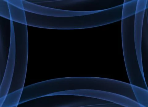 Abstract blue flame smoke frame over black background with copyspace for yo.. Stock Illustration