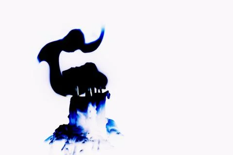 Abstract of blue flame on white background Illustrazione stock