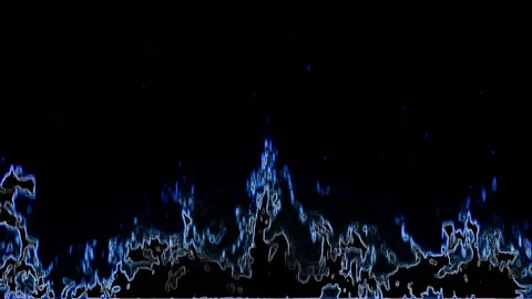 Abstract Blue Flames On A Black Background 库存影片 131333208
