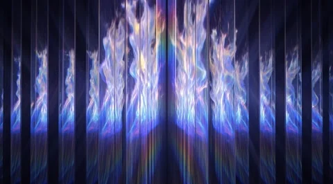 Abstract blue flames dancing behind glass prisms Stock Footage 331461417