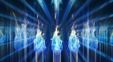 Abstract blue flames flickering in digital space Stock Footage 331459650