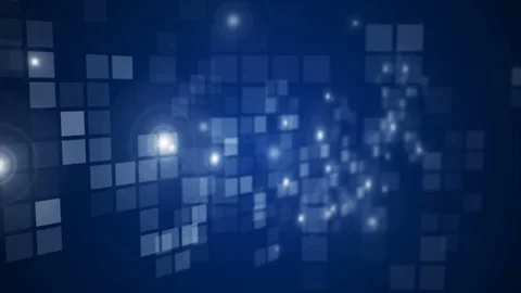 Abstract blue flashing rectangle grid flowing perspective motion graphic Stock Footage 97685565
