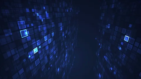 Abstract blue flashing rectangle grid perspective motion graphic loop Stock Footage 103946436