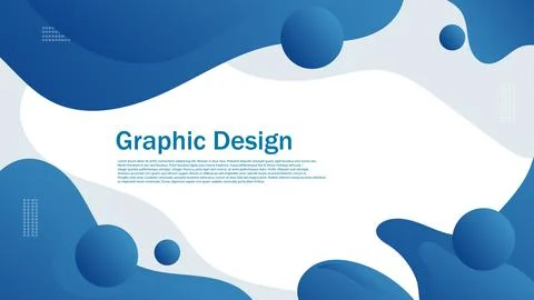 Abstract blue flat curve background, dynamic minimal wave layout graphic Stock Illustration