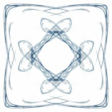 Abstract blue floral pattern isolated on white background. Stock Illustration