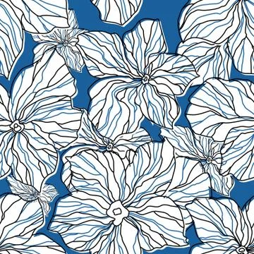 Abstract blue floral seamless pattern Stock Illustration