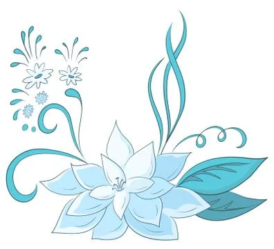 Abstract blue flower Stock Illustration