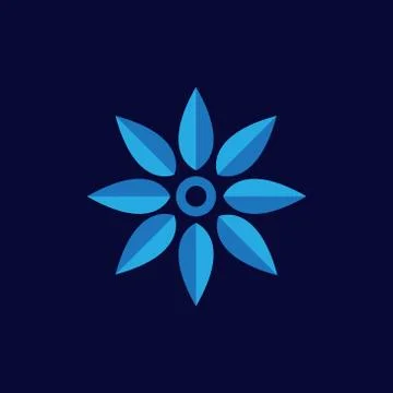 Abstract blue flower Stock Illustration