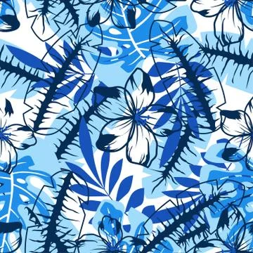 Abstract blue flower pattern Stock Illustration