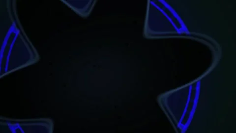 Abstract Blue Flower Pattern with Neon Glow Effect. Stock Footage 334411867