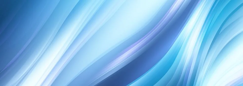 Abstract blue flowing light background with sweeping cyan gradients, translucent Illustrazione stock