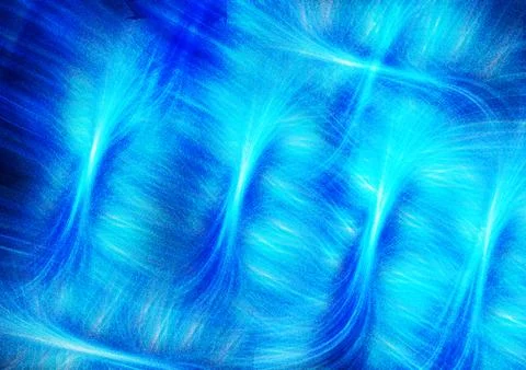 Abstract Blue Flowing Light Texture  Fractal Wave Background With Glowing M.. Stock Illustration