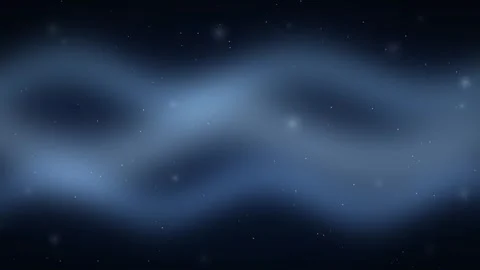 Abstract Blue Flowing Light Waves with Particles Motion Background Video stock 347963268