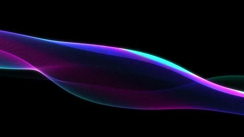 Abstract Blue Flowing Lines Animation 4K Smooth Wave Motion Background Loop Stock Footage 333492822