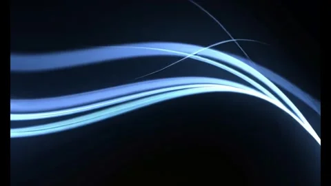 Abstract blue flowing lines on black background design element Stock Footage 318948235