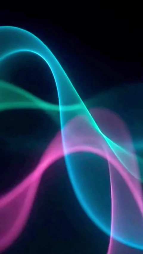 Abstract blue flowing lines forming a glowing wave pattern on a dark modern back Stock Footage 325145140