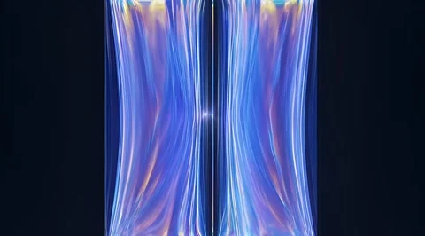 Abstract blue flowing lines with glowing flares Stock Footage 331454633