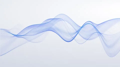 Abstract blue flowing wave mesh on white background. Transparent sinewave r.. Stock Footage 335242436