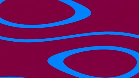 Abstract blue flowing waves on deep red background for modern tech presentati Stock Footage 340378766