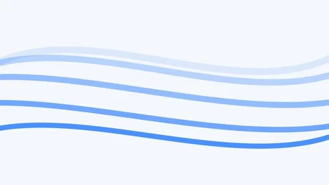 Abstract blue flowing wavy lines on a clean minimalist white background Video stock 336263206