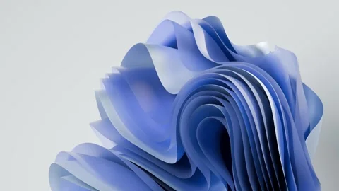 Abstract Blue Fluent Waves, Minimal Background. 3D Rendering, 4K Animation Stock Footage 326542298