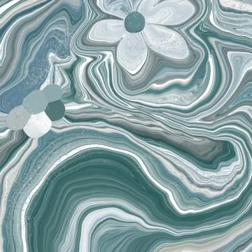 Abstract blue fluid art background. Digital art Stock Illustration