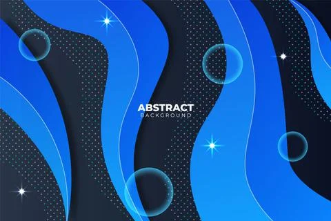 Abstract Blue Fluid Gradient Background with Dynamic Shape Stock Illustration