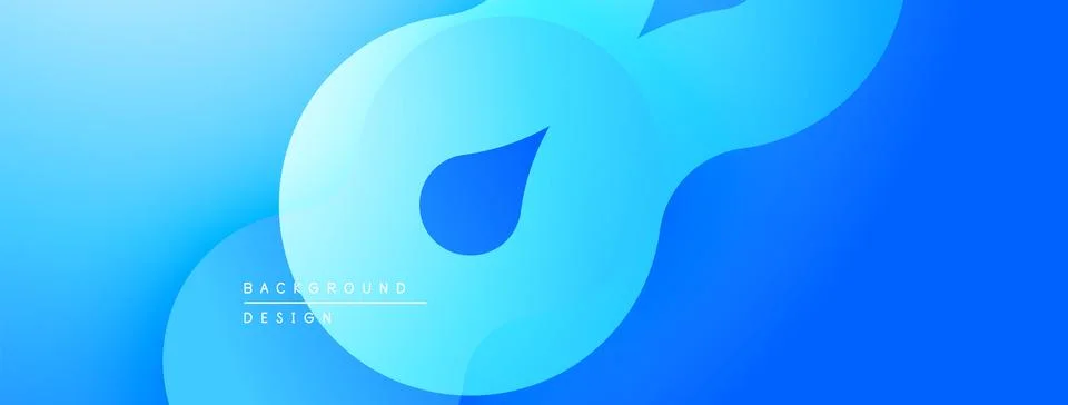 Abstract blue fluid shapes create dynamic background. Gradient layers suggest Stock Illustration