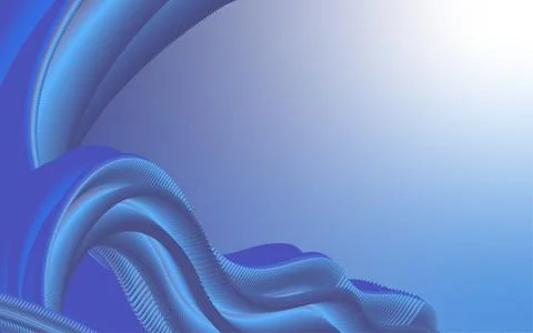 Abstract blue fluid wave flowing with smooth gradient background Stockillustratie