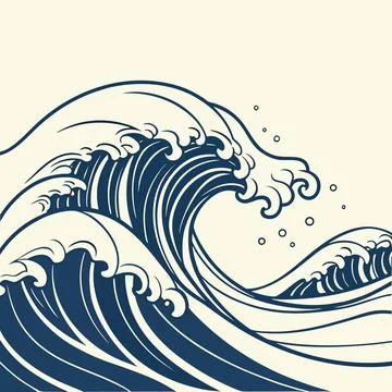 Abstract Blue Fluid Wave Pattern Vector Background Illustrazione stock