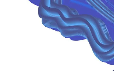Abstract blue fluid wave with textured surface flowing across white background Stock Illustration