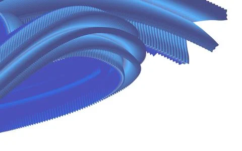 Abstract blue fluid wave with textured surface flowing across white background イラスト素材