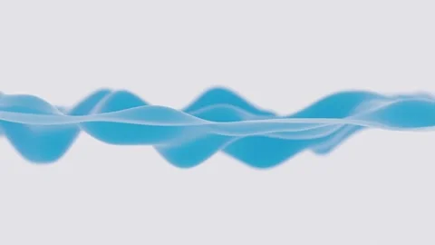 Abstract blue fluid waves moving on a white background Stock Footage 333834161