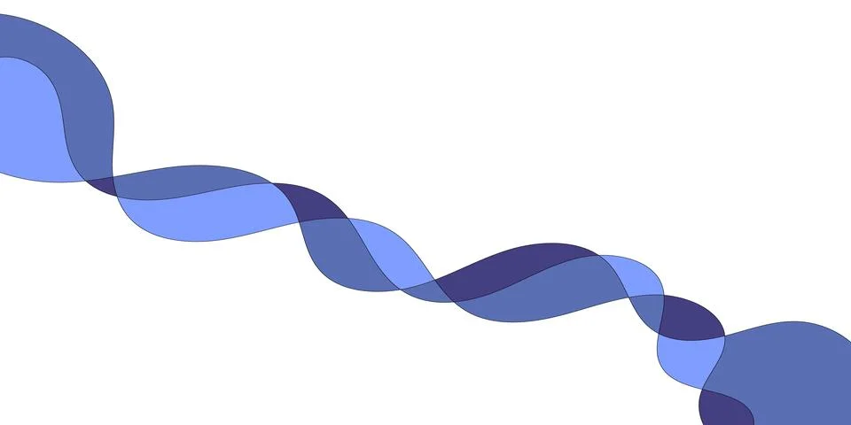 Abstract blue fluid waves on white background in flat design style Stock Illustration