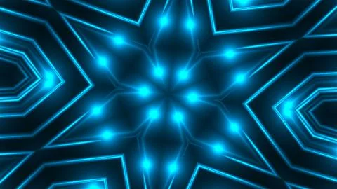 Abstract blue fractal lights, 3d render backdrop, computer generating background Illustrazione stock