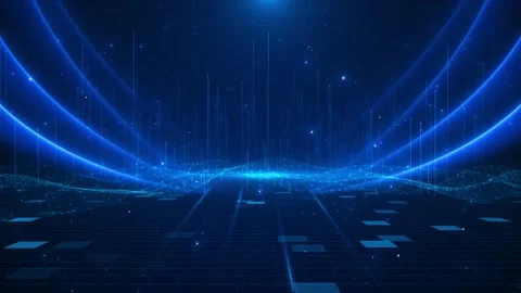 Abstract blue futuristic background of information technology binary digital Video stock 312446830